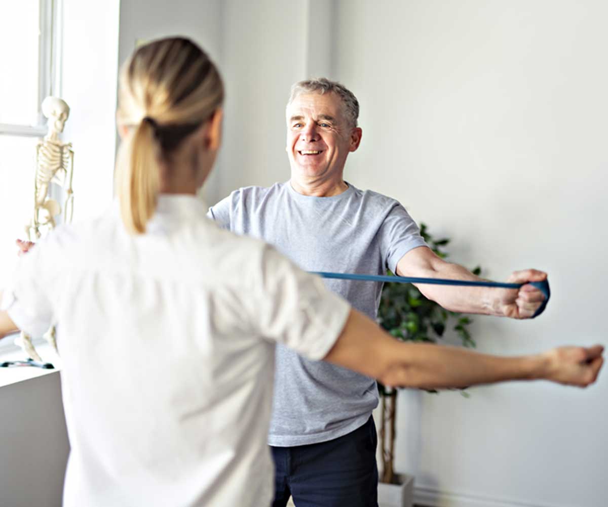 Stretching with resistance band