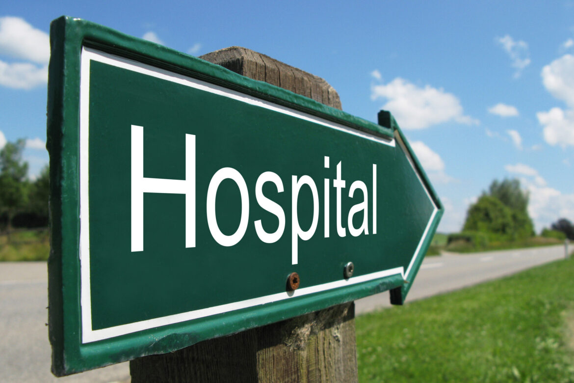 hospital sign in a rural area